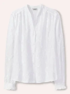 Bluse mit Blütenstickerei