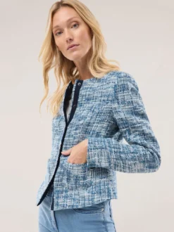 Boucleblazer mit Rundhals