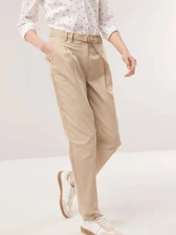 Bundfaltenhose aus Baumwollmix