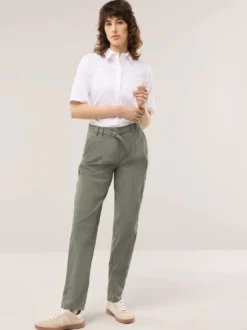 Bundfaltenhose aus Baumwollmix