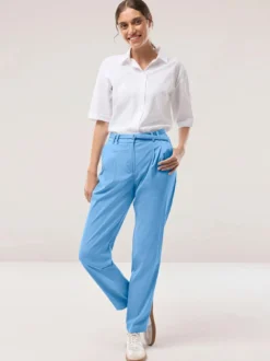 Bundfaltenhose aus Baumwollmix
