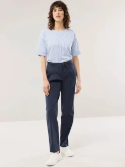 Bundfaltenhose aus Baumwollmix