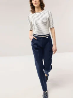 Bundfaltenhose aus Leinenmix