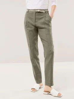 Bundfaltenhose aus Leinenmix