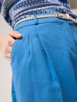Bundfaltenhose aus Leinenmix