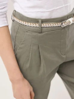 Bundfaltenhose aus Leinenmix