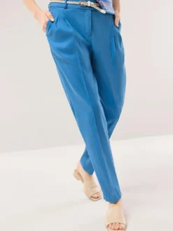 Bundfaltenhose aus Leinenmix