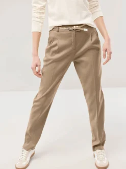 Bundfaltenhose aus Leinenmix