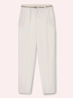 Bundfaltenhose aus Leinenmix