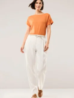 Bundfaltenhose aus Leinenmix