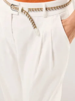 Bundfaltenhose aus Leinenmix
