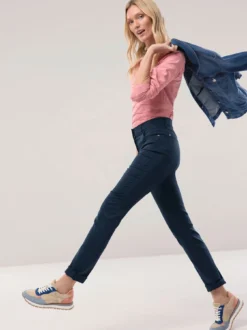 Extraglatt Baumwollhose Slim Fit