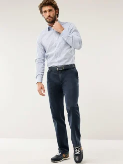 Extraglatt Flex-Bundfaltenjeans