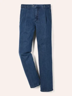 Extraglatt Flex-Bundfaltenjeans
