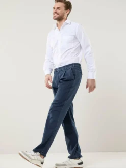 Extraglatt Flex-Bundfaltenjeans