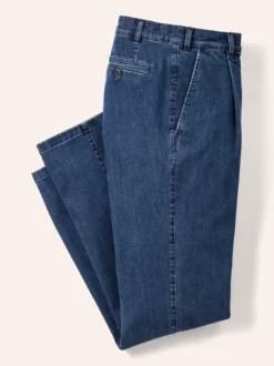 Extraglatt Flex-Bundfaltenjeans