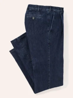 Extraglatt Flex-Bundfaltenjeans