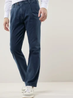 Extraglatt Flex-Bundfaltenjeans