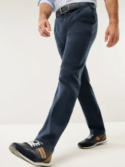 Extraglatt Flex-Bundfaltenjeans