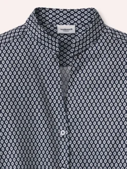 Extraglatt Stehkragen Bluse V-Auss