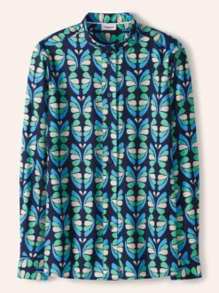 Extraglatt Stehkragen Bluse