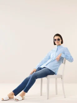 Extraglatt Stehkragen Bluse