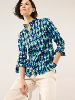Extraglatt Stehkragen Bluse