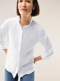 Extraglatt Stehkragen Bluse