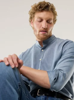 Flanell Stehkragen-Hemd