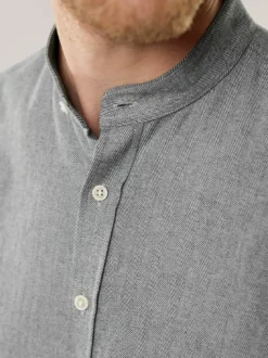 Flanell Stehkragen-Hemd