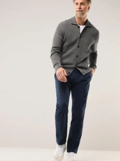Gerippter Polo-Cardigan