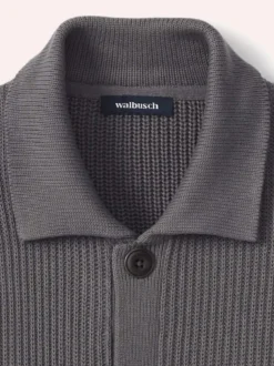 Gerippter Polo-Cardigan