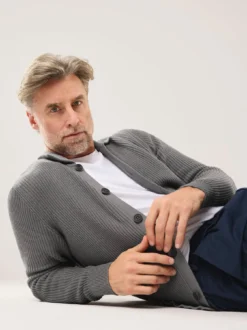 Gerippter Polo-Cardigan