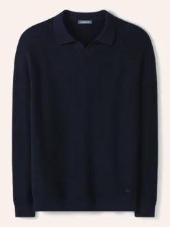 Gerippter Polopullover