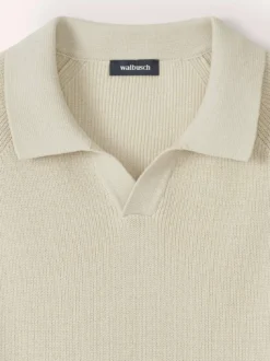 Gerippter Polopullover