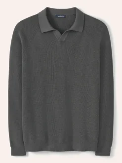 Gerippter Polopullover