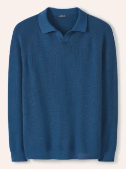 Gerippter Polopullover