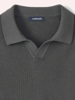 Gerippter Polopullover
