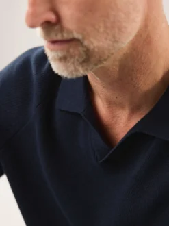 Gerippter Polopullover
