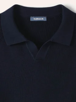 Gerippter Polopullover