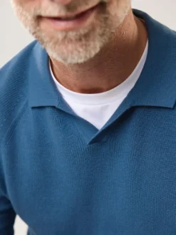 Gerippter Polopullover
