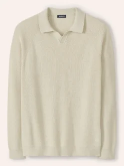 Gerippter Polopullover