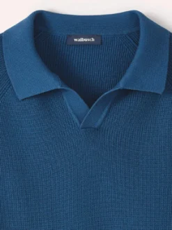 Gerippter Polopullover