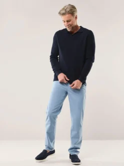 Gerippter Polopullover