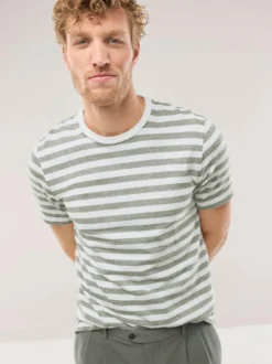 Gestreiftes T-Shirt mit Leinen