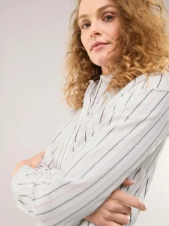 Hemdbluse aus Baumwolle gestreift