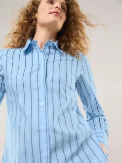 Hemdbluse aus Baumwolle gestreift
