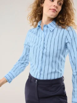 Hemdbluse aus Baumwolle gestreift
