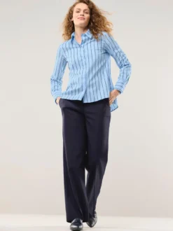 Hemdbluse aus Baumwolle gestreift