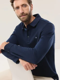 Jacquard Langarmpolo
